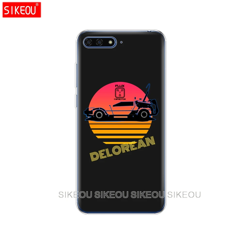 Силиконовый чехол для телефона Huawei Honor 7A PRO 7C Y5 Y6 Y7 Y9 2017 2018 Prime Delorean Назад в будущее