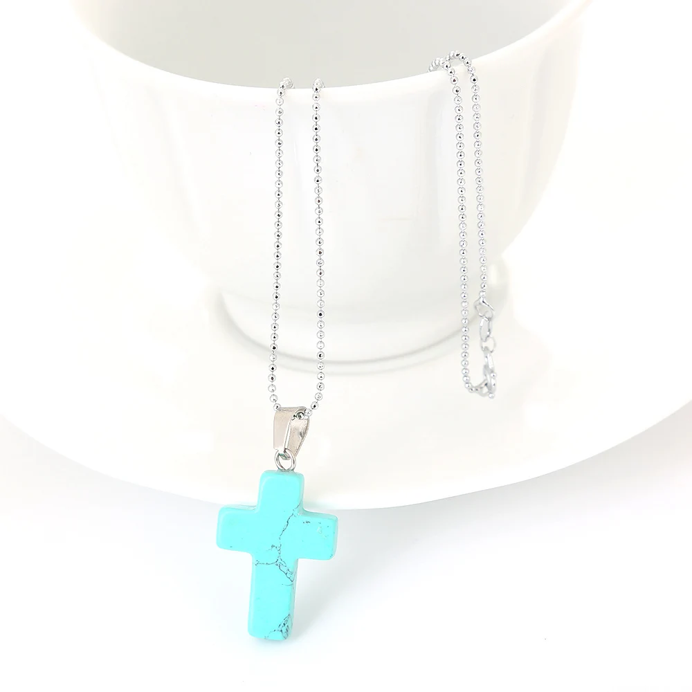 Cross Clavicular Chain Rainbow Onyx Necklace Fashion Lady Jewelry Natural Stone Choker Accessories Crystal Engagement Pendant | Украшения и