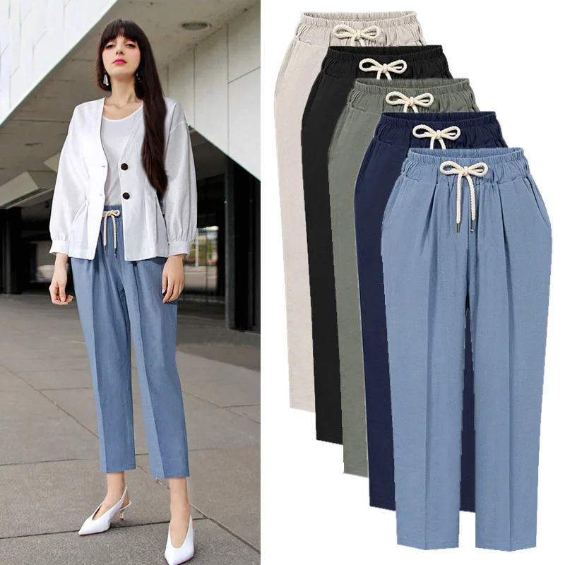Plus Size 6XL Harem Pants Women High Waist Loose Ankle Length Pants Women Cotton Casual Trousers
Plus Size 6XL Harem Pants Women High Waist Loose Ankle Length Pants Women Cotton Casual Trousers