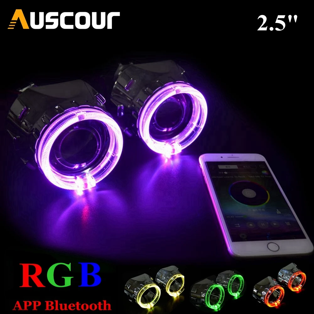 2pcs hid Bixenon projector lens led angel eyes shrouds kit Bluetooth APP Control RGB LED Angel Eyes Color-changing mask Modify
2pcs hid Bixenon projector lens led angel eyes shrouds kit Bluetooth APP Control RGB LED Angel Eyes Color-changing mask Modify