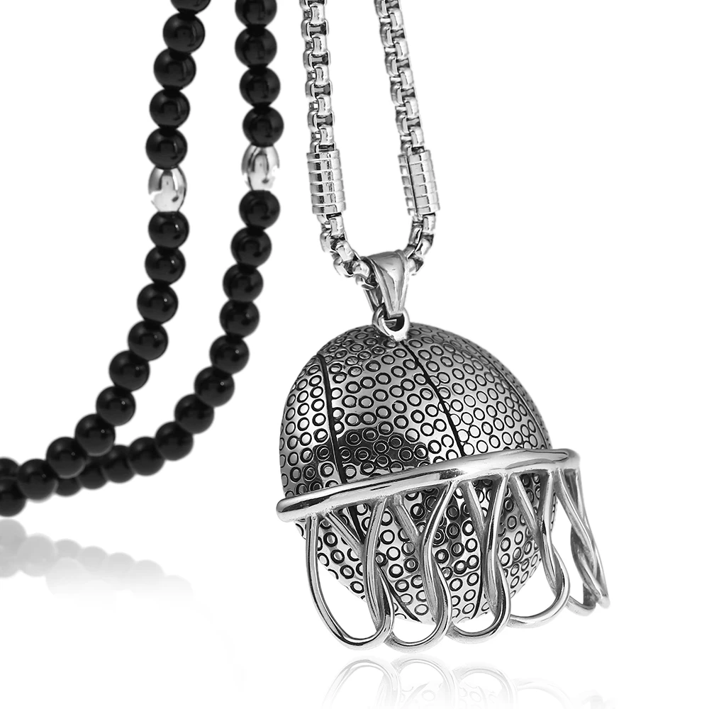 American Football Helmet Stainless Steel Sports Pendant Necklace with Black Natural Stone Chain 26"
American Football Helmet Stainless Steel Sports Pendant Necklace with Black Natural Stone Chain 26"