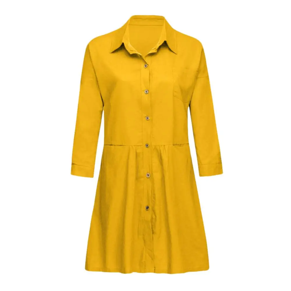 OMILKA Linen Dress 2019 Summer Women Rollo Up Sleeve Button Turn Down Collar Solid Pocket Casual Loose Boho Dress Sundress
OMILKA Linen Dress 2019 Summer Women Rollo Up Sleeve Button Turn Down Collar Solid Pocket Casual Loose Boho Dress Sundress