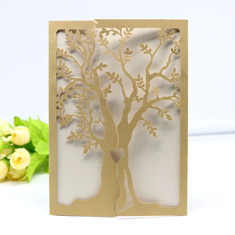 100pcs Gold Laser Cut Wedding Invitations Card Elegant Tree Leaf Greeting Cards Cover Birthday Wedding Party Favor Decorations
100pcs Gold Laser Cut Wedding Invitations Card Elegant Tree Leaf Greeting Cards Cover Birthday Wedding Party Favor Decorations