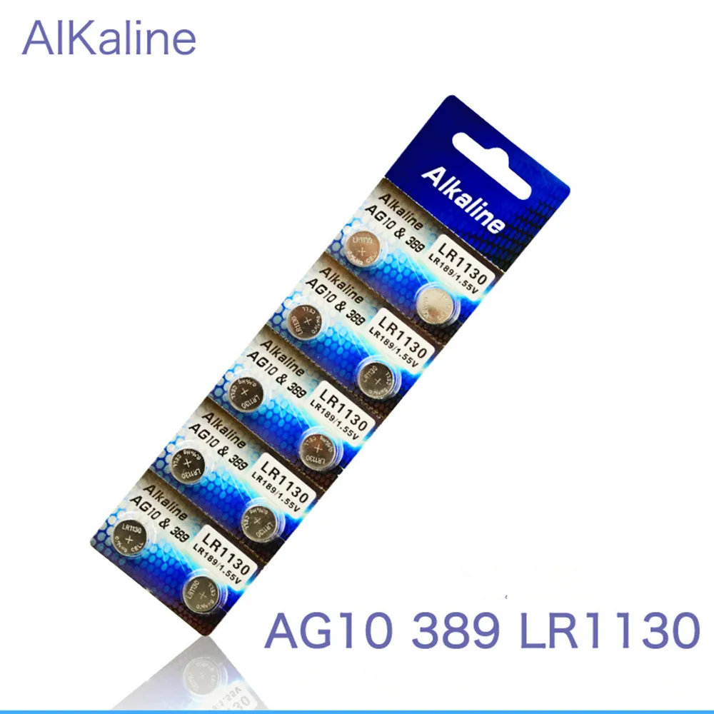 200 шт. щелочные батарейки AG10 для часов и игрушек 189 LR54 1 55 в SR54 389 LR1130 SR1130 |