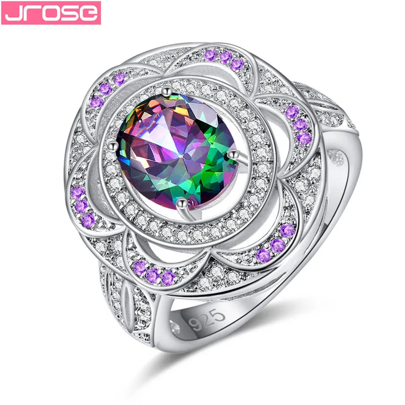 JROSE New Charms Rainbow Silver 925 Jewerly Rings For Women Flower Romantic Finger Wedding Engagement Band Size 6 7 8 9
JROSE New Charms Rainbow Silver 925 Jewerly Rings For Women Flower Romantic Finger Wedding Engagement Band Size 6 7 8 9