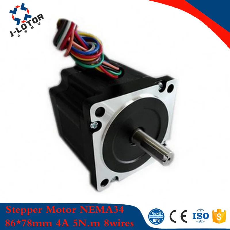 NEMA34 4.2A 4.6N.m 1.8 86mm*78mm 2-Phase 8-Wires Hybrid Stepper Step Motor JL86HS78-4208
NEMA34 4.2A 4.6N.m 1.8 86mm*78mm 2-Phase 8-Wires Hybrid Stepper Step Motor JL86HS78-4208