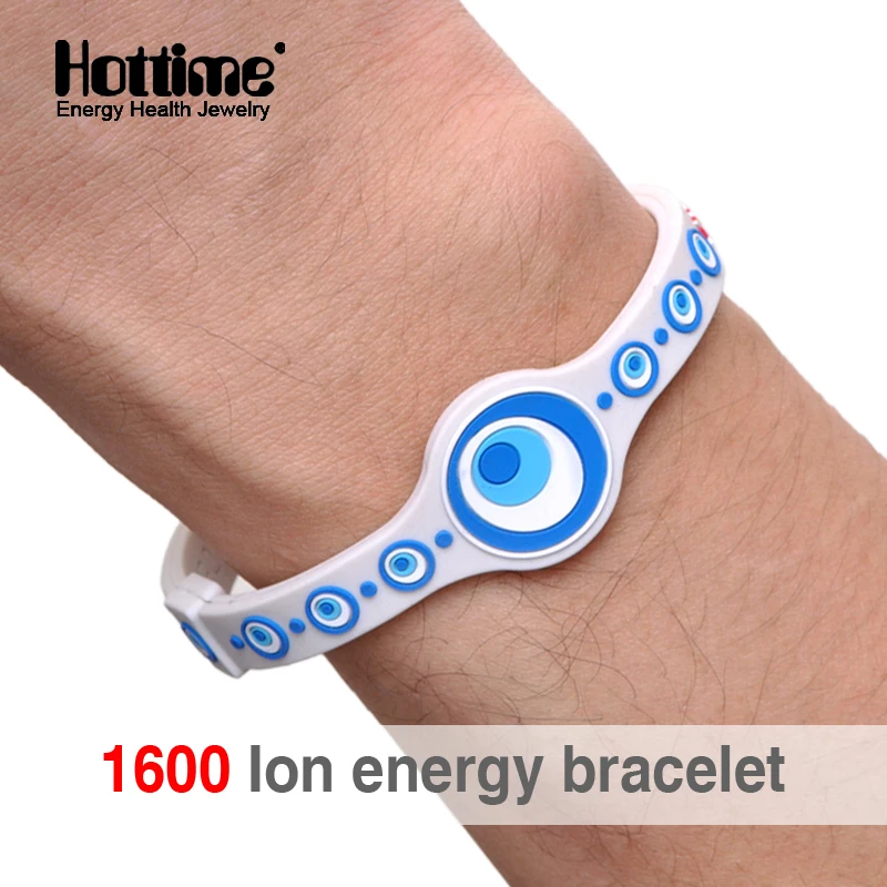 Hottime 1600 ion Bio Energy Unisex Trendy Silicone Rubber Flexible Wristband Wrist Band Cuff Bracelet Bangle For Women Men PROX2 | Украшения