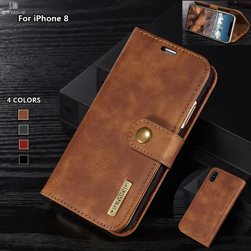 Откидной Чехол DG Ming Роскошный складной чехол кошелек из натуральной кожи для Iphone