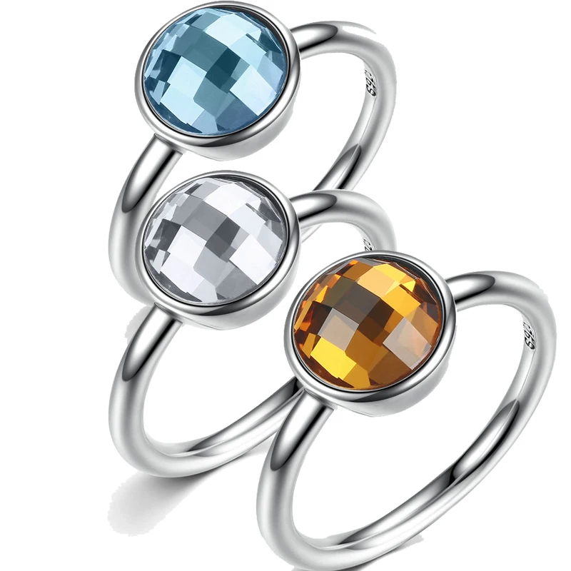 BK New Sterling Silver Rings for Women White Blue Gold Big Glass Stone Women Finger Rings Compatible With Pan Ring Set Jewelry
BK New Sterling Silver Rings for Women White Blue Gold Big Glass Stone Women Finger Rings Compatible With Pan Ring Set Jewelry