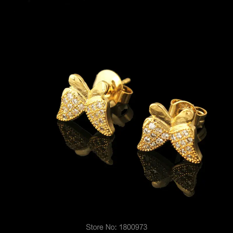 Фото Adixyn золотые серьги бабочки для женщин и девушек. Ювелирные изделия золотого