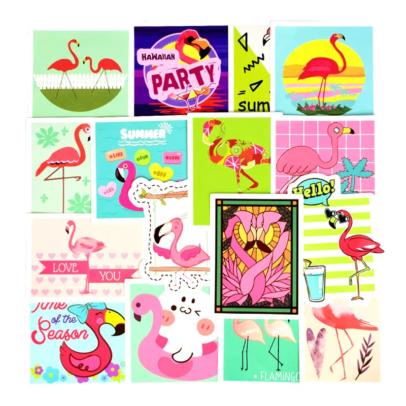 50 шт. стикеры фламинго для чемодана скейтборда ноутбука сотового телефона