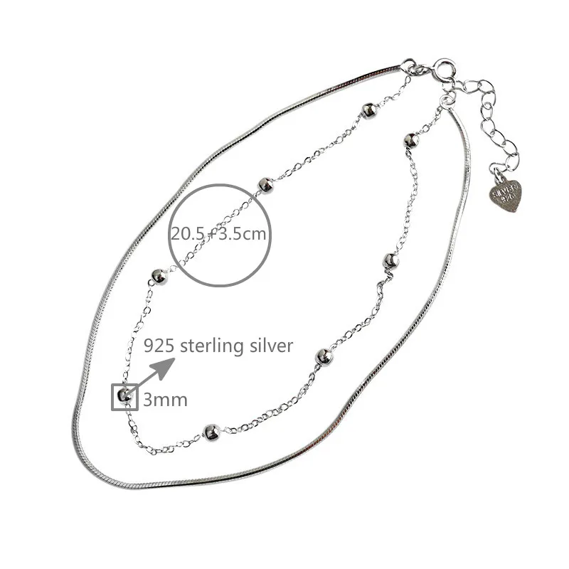 Flyleaf 925 Sterling Silver Anklets For Women Absorbing Beads Double Layer Fashion Ol Simple Ankle Leg Fine Jewelry Enkelbandje
Flyleaf 925 Sterling Silver Anklets For Women Absorbing Beads Double Layer Fashion Ol Simple Ankle Leg Fine Jewelry Enkelbandje