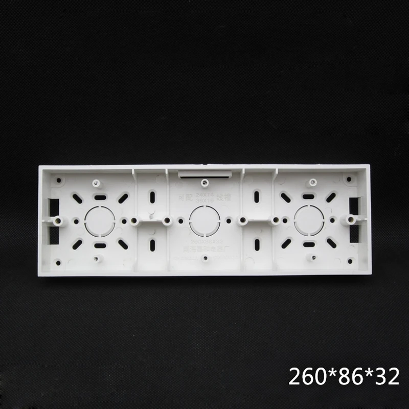 2pcs 3-Gang 86 Type Wall Mounted Switch Box Universal Switch Socket Bottom Box Mounted Wire Box 260*86*32mm Free Shipping
2pcs 3-Gang 86 Type Wall Mounted Switch Box Universal Switch Socket Bottom Box Mounted Wire Box 260*86*32mm Free Shipping