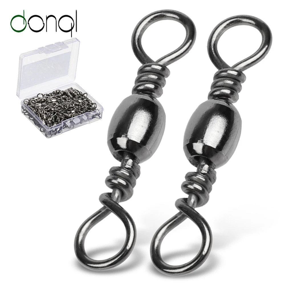 DONQL 100pcs Lures Connector Fishing Connector 1#-14# Fishing Hooks Swivel Barrel Rolling Connector Fishing Accessories
DONQL 100pcs Lures Connector Fishing Connector 1#-14# Fishing Hooks Swivel Barrel Rolling Connector Fishing Accessories