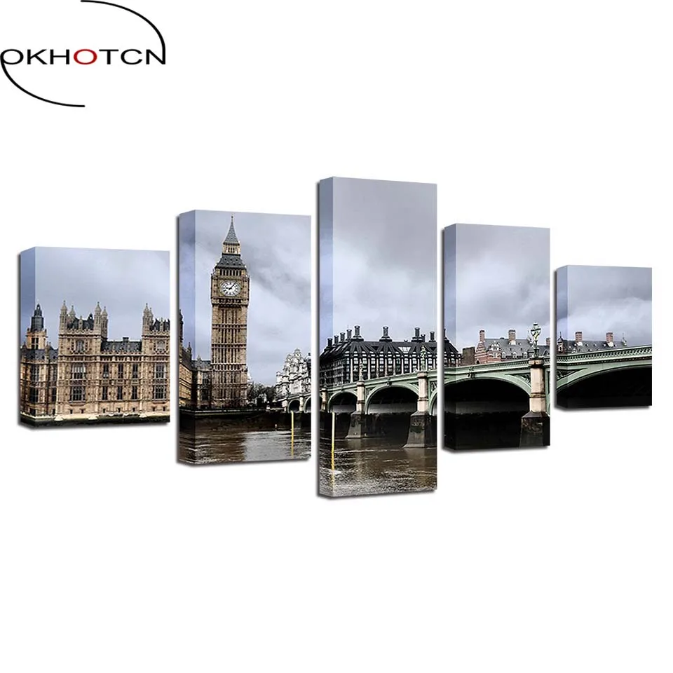 OKHOTCN Framed Canvas Paintings Home Decor Wall Art Pictures 5 Pieces London Big Ben Bridge Tower Poster Living Room Artworks
OKHOTCN Framed Canvas Paintings Home Decor Wall Art Pictures 5 Pieces London Big Ben Bridge Tower Poster Living Room Artworks