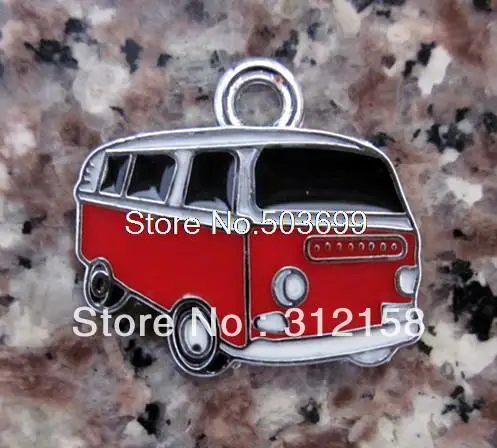RU123365! Free Shipping 100Pcs/Lots Cloisonne enamel red car alloy jewelry accessories Charms