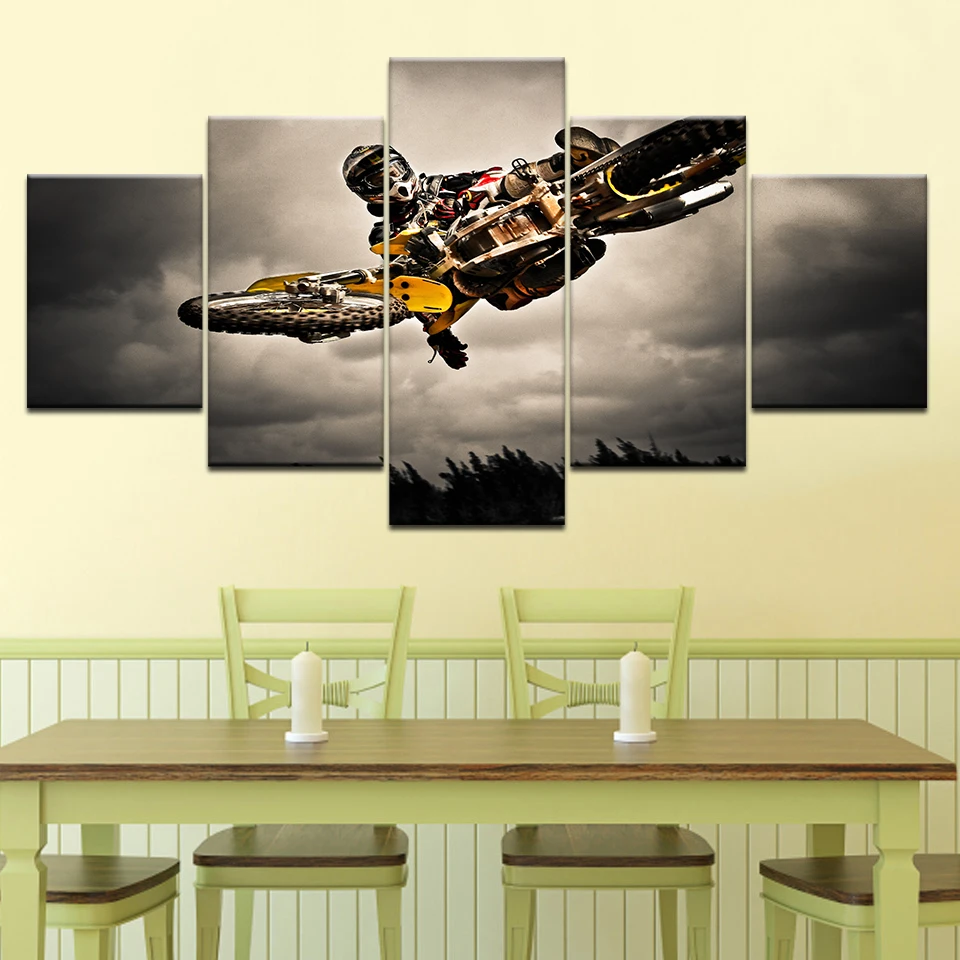Motorcycle jumping movement photo 5 Panels Wallpapers modern Modular Poster art Canvas painting for Living Room Home Decor
Motorcycle jumping movement photo 5 Panels Wallpapers modern Modular Poster art Canvas painting for Living Room Home Decor