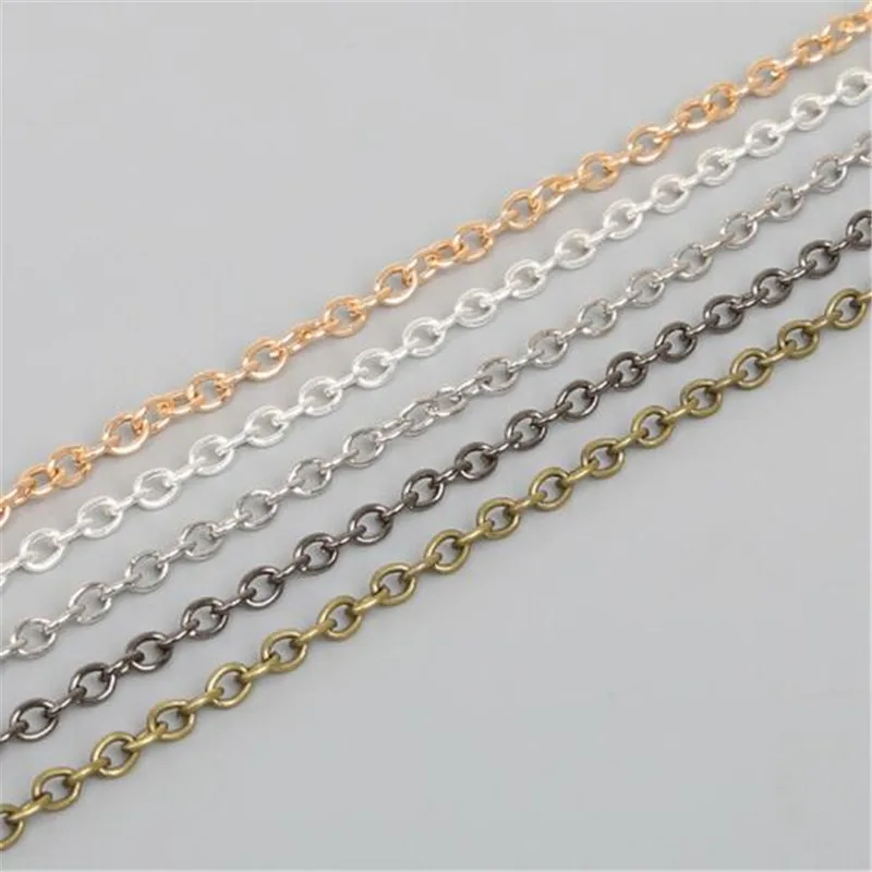 5m/lot Width 2mm 3mm Metal Iron Link Chains Bulk Gold Silver Color Necklace Chain Bracelet Findings For Jewelry Making
5m/lot Width 2mm 3mm Metal Iron Link Chains Bulk Gold Silver Color Necklace Chain Bracelet Findings For Jewelry Making