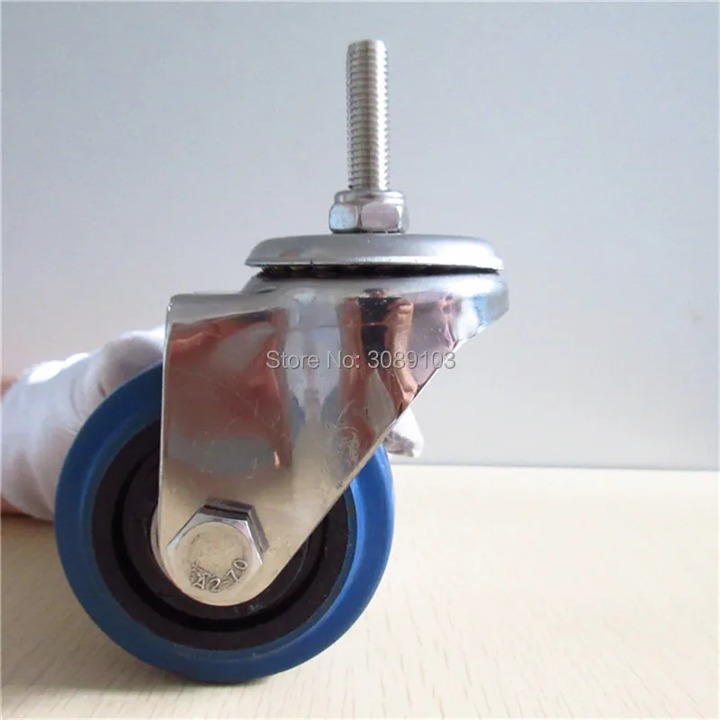 HOT 4 pcs 3 inch blue elastic rubber wheel castor stainless steel screw 10MM caster with brake rubber caster
HOT 4 pcs 3 inch blue elastic rubber wheel castor stainless steel screw 10MM caster with brake rubber caster