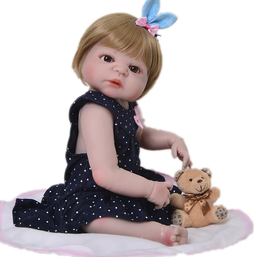 Newborn Doll Realistic 57cm Full Silicone Baby Reborn Doll girl Vinyl Look Real Fake Baby Toy For Kid Playmate Gift Xmas Present
Newborn Doll Realistic 57cm Full Silicone Baby Reborn Doll girl Vinyl Look Real Fake Baby Toy For Kid Playmate Gift Xmas Present