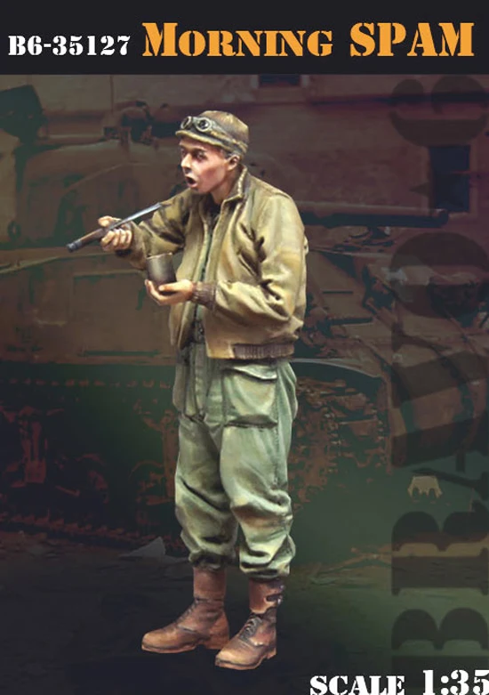 1/35, Morning Spam, Resin Model Soldier GK, Military theme of World War II, Unassembled and unpainted kit
1/35, Morning Spam, Resin Model Soldier GK, Military theme of World War II, Unassembled and unpainted kit