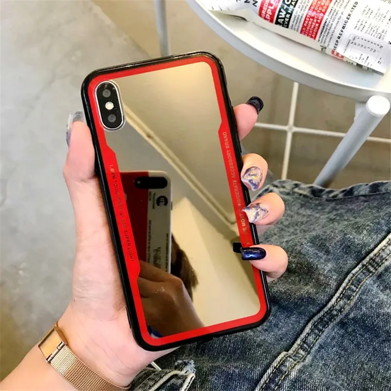 Ayeena зеркальный чехол для телефона из закаленного стекла макияжа iPhone Xs Max XR Kilifi X 7
