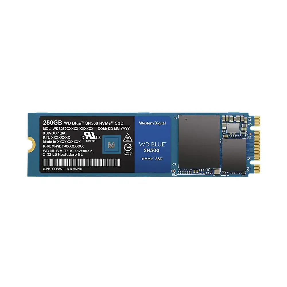 WESTERN DIGITAL WD BULE SN500 SSD 250 ГБ M.2 2280 NVMe PCIe Gen3 * 2 двухканальный Внутренний твердотельный