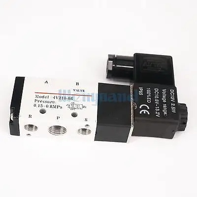 DC12V 4V210-08 1/4" BSPT Air Valve 5 Port 2 Position Solenoid For Pneumatic System
DC12V 4V210-08 1/4" BSPT Air Valve 5 Port 2 Position Solenoid For Pneumatic System