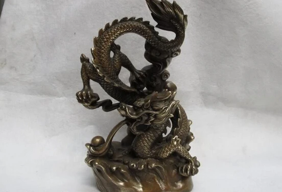 27CM Folk Old Classic Bronze Copper Home Feng Shui Lucky Fly Dragon Play Bead Statue
27CM Folk Old Classic Bronze Copper Home Feng Shui Lucky Fly Dragon Play Bead Statue