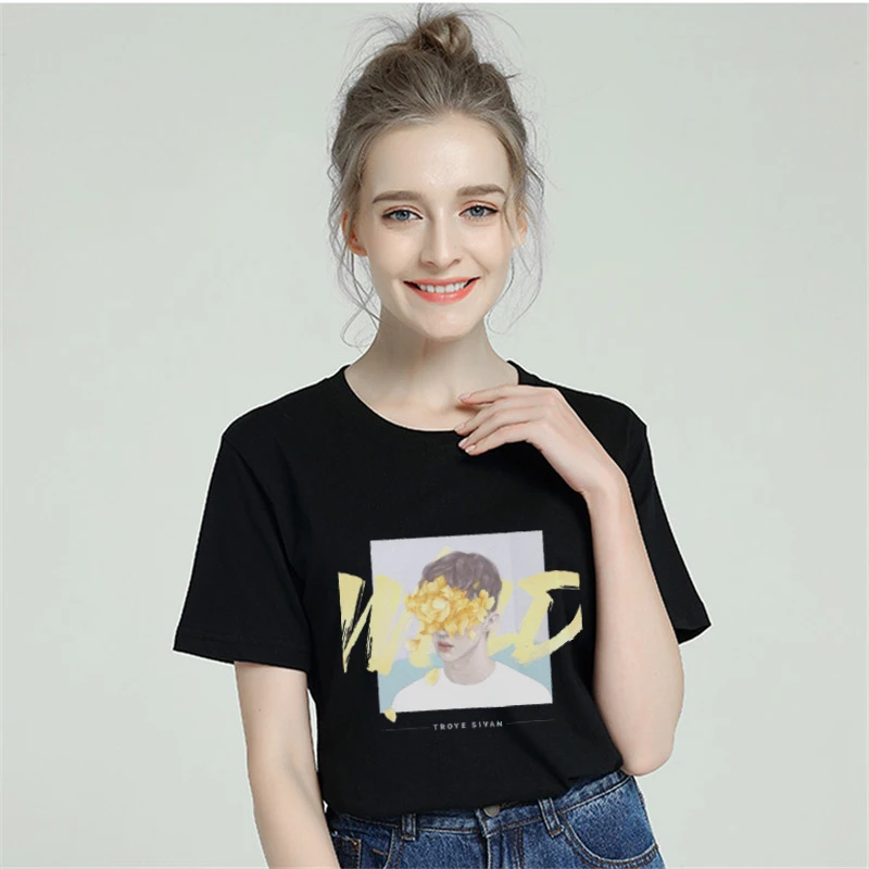 Kpop женская футболка в стиле Харадзюку хлопок 2019 летняя забавная короткий рукав