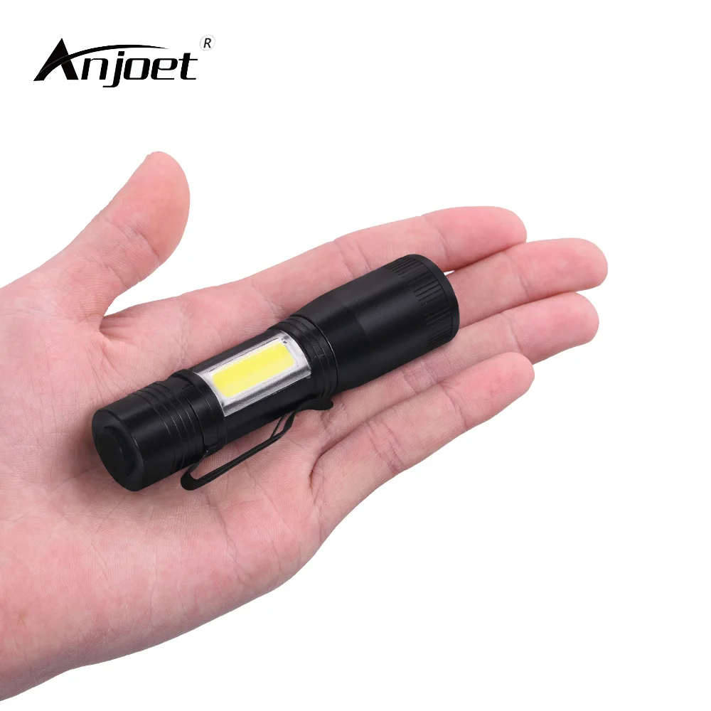 ANJOET Portable Mini LED Flashlight 4 Modes Handheld Light Waterproof LED+COB Adjustable Zoom Flashlamp for Camping Hiking
ANJOET Portable Mini LED Flashlight 4 Modes Handheld Light Waterproof LED+COB Adjustable Zoom Flashlamp for Camping Hiking