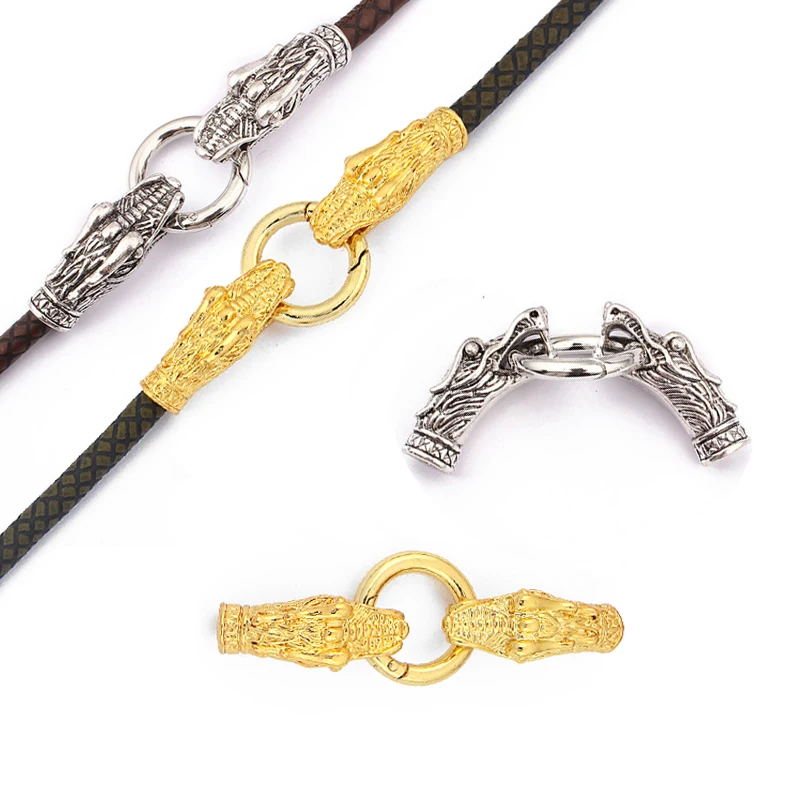 3 Sets Dragon Bracelet End Cap With Spring Clasp For 6mm Leather Cord Jewelry Making Findings
3 Sets Dragon Bracelet End Cap With Spring Clasp For 6mm Leather Cord Jewelry Making Findings