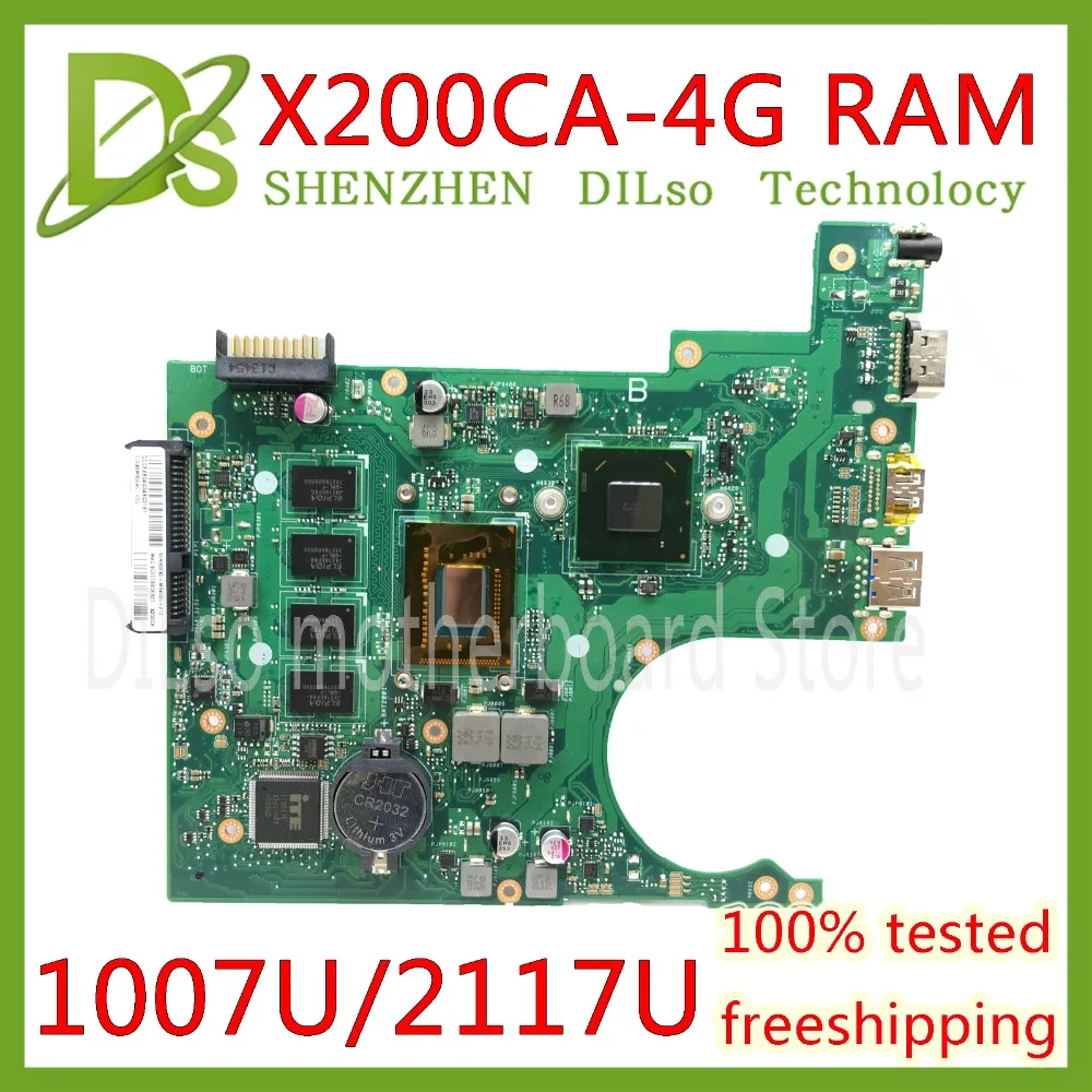 KEFU X200CA для ASUS X200CAP материнская плата ноутбука 1007U/2117U CPU 4 Гб памяти REV2.1 100% тестовая