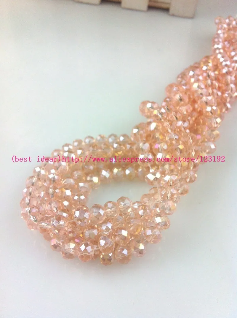 

Free Shipping!Free Shipping! 1000pcs Light Pink AB Crystal Glass Faceted Rondelle Beads 4mm