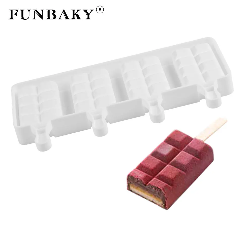 FUNBAKY Lattice Shape DIY Silicone Ice Cream Mold Popsicle Maker Froze With Wooden Sticks Helado Sorvete
FUNBAKY Lattice Shape DIY Silicone Ice Cream Mold Popsicle Maker Froze With Wooden Sticks Helado Sorvete