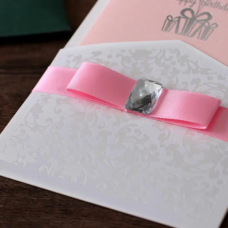 10pcs/lot Rhinestones Ribbon Decoration Birthday Party Invitation Blank Inner Page Invitation Card Party Supplies
10pcs/lot Rhinestones Ribbon Decoration Birthday Party Invitation Blank Inner Page Invitation Card Party Supplies