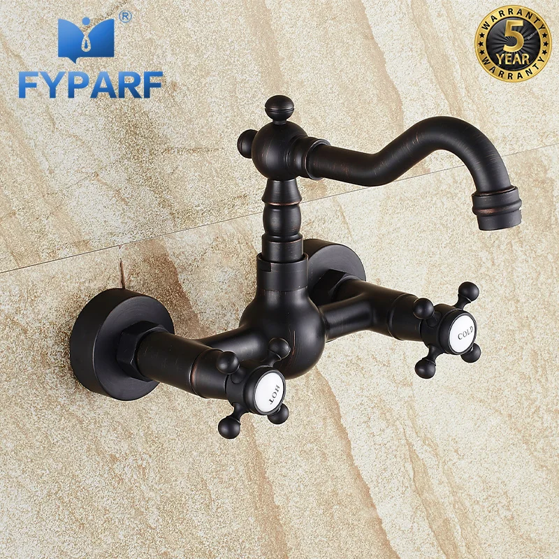 FYPARF Black Oil Rubbed Bronze Brass Wall Mounted Basin Faucet Dual Handle 360 Swivel Spout Bathtub Faucet Cold Hot Sink Faucets
FYPARF Black Oil Rubbed Bronze Brass Wall Mounted Basin Faucet Dual Handle 360 Swivel Spout Bathtub Faucet Cold Hot Sink Faucets