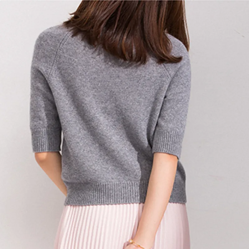 2018 Women's Cashmere Turtleneck Short Sleeve Knitted Pullover Tee Base T Wool Cashmere Brand Solid color Sweater Women Jumper
2018 Women's Cashmere Turtleneck Short Sleeve Knitted Pullover Tee Base T Wool Cashmere Brand Solid color Sweater Women Jumper