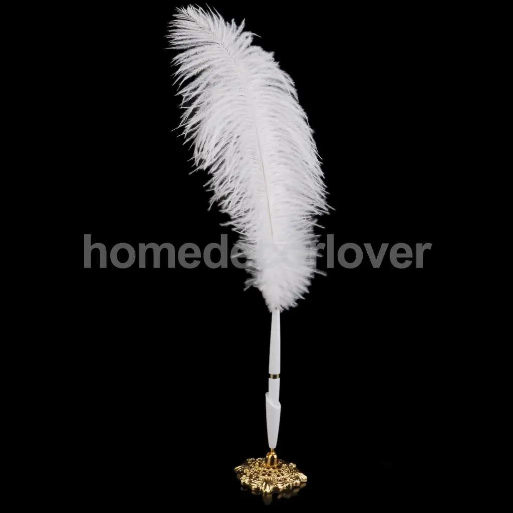 White Ostrich Quill Feather Signing Pen & Gorgeous Holder Wedding Guest Book
White Ostrich Quill Feather Signing Pen & Gorgeous Holder Wedding Guest Book