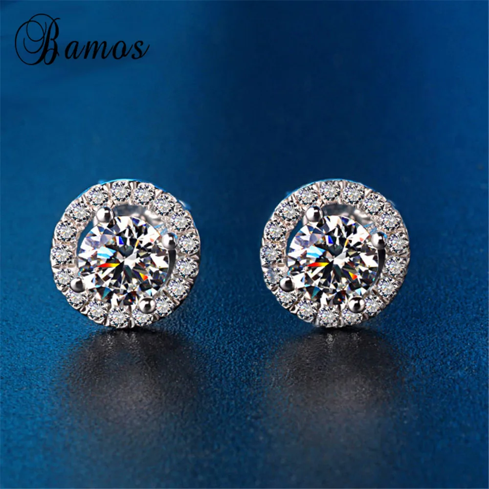 Bamos Silver Color Fashion Jewelry Round White AAA Zircon Earrings For Women Bridal Stud Earrings Best Christmas Gift HE021
Bamos Silver Color Fashion Jewelry Round White AAA Zircon Earrings For Women Bridal Stud Earrings Best Christmas Gift HE021