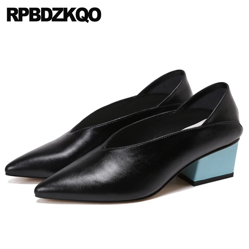 Genuine Leather Winkle Picker Pumps Block Pointed Toe Brand Designer Shoes Women Medium Heels Size 33 Multi Colored Catwalk High
Genuine Leather Winkle Picker Pumps Block Pointed Toe Brand Designer Shoes Women Medium Heels Size 33 Multi Colored Catwalk High