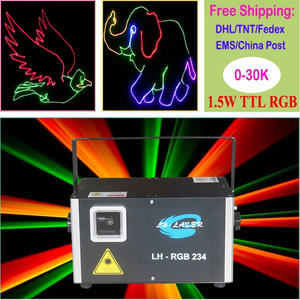 Диско 1500mw ILDA rgb лазер для программы клуба сцены танцы полный цвет лазерный