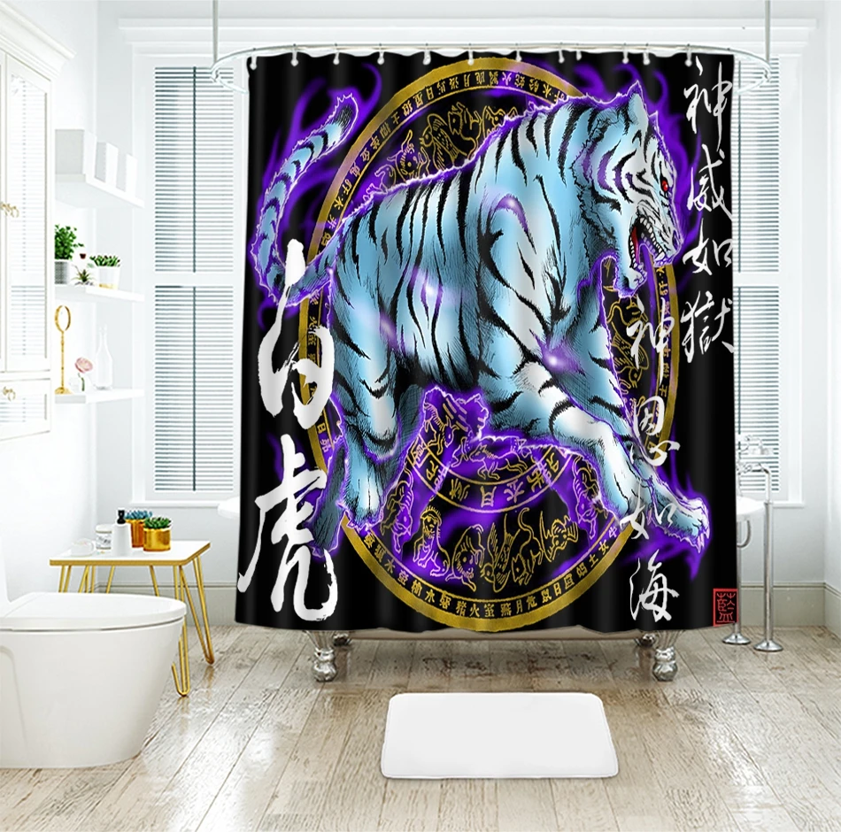 Китайский Fengshui метафизика 3d занавески для душа пейзаж Ванная Комната Занавески