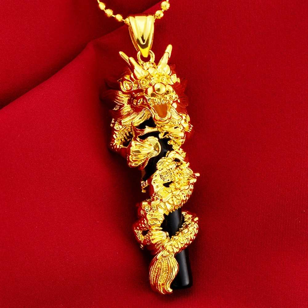 Dragon Pendant Chain Black Column Newest Yellow Gold Filled Mens Jewelry Hip Hop Style
Dragon Pendant Chain Black Column Newest Yellow Gold Filled Mens Jewelry Hip Hop Style