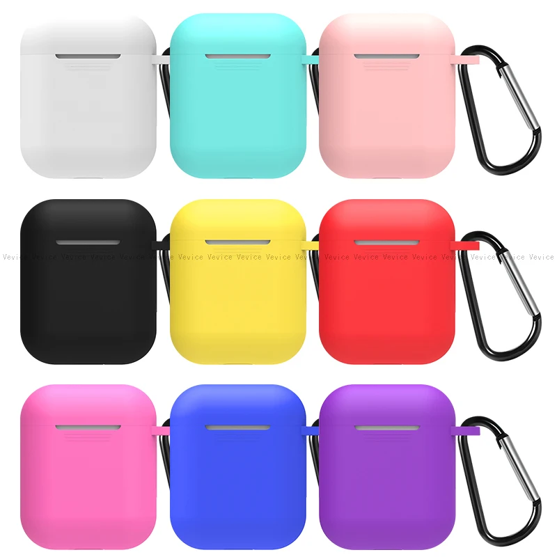 Чехол для беспроводных Bluetooth наушников 9 цветов защитный чехол AirPods аксессуары Apple
