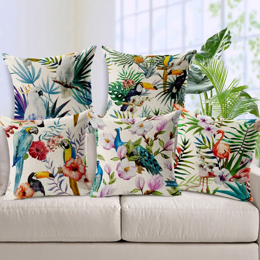 1 Pcs 45x45cm tropic Plant Leaf Floral Bird Pattern Pillow Case Cover five Designs Cotton Home Linen Back Throw Supplies pd-5
1 Pcs 45x45cm tropic Plant Leaf Floral Bird Pattern Pillow Case Cover five Designs Cotton Home Linen Back Throw Supplies pd-5
