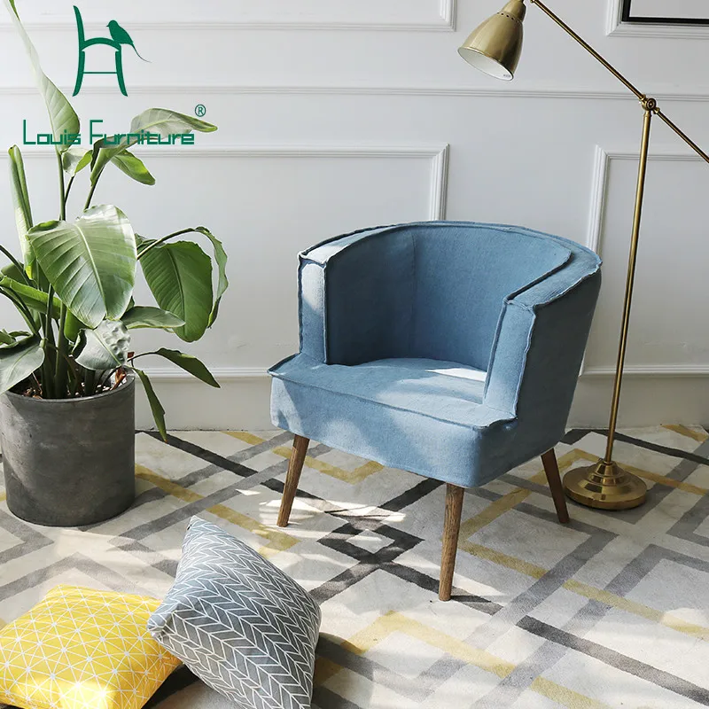 Louis Fashion Living Room Sofas Nordic Single Chair Cotton and Hemp Sofa Bedroom Balcony Leisure Minimalism Modern
Louis Fashion Living Room Sofas Nordic Single Chair Cotton and Hemp Sofa Bedroom Balcony Leisure Minimalism Modern
