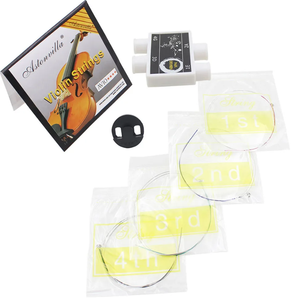 Astonvilla Stainless Steel Violin Strings Set Nickel Silver Wound Strings + Rubber Mute + Pitch Pipe G D E A 4 Notes
Astonvilla Stainless Steel Violin Strings Set Nickel Silver Wound Strings + Rubber Mute + Pitch Pipe G D E A 4 Notes