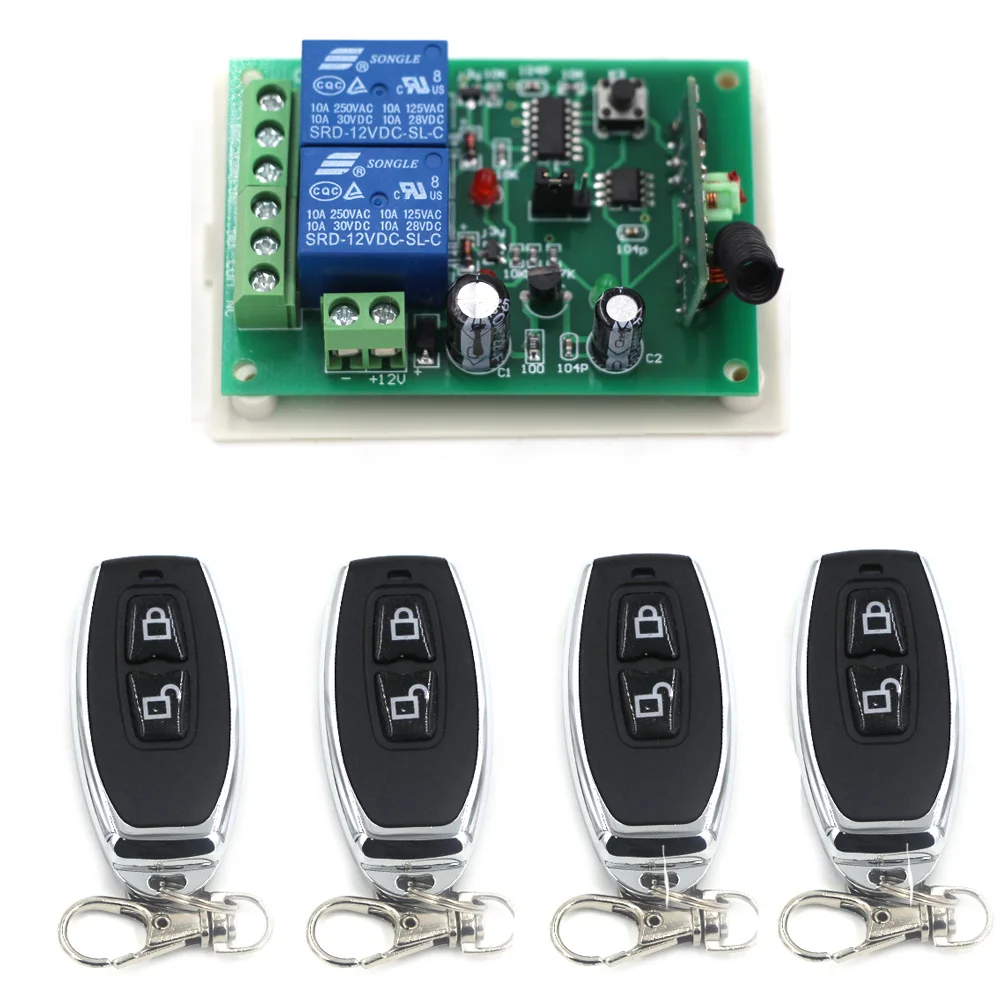 New DC12V 24V 2CH Wireless Remote Control Switch System 4X Transmitter + 1X Receiver Relay Smart House Free Shipping 315/433mhz
New DC12V 24V 2CH Wireless Remote Control Switch System 4X Transmitter + 1X Receiver Relay Smart House Free Shipping 315/433mhz