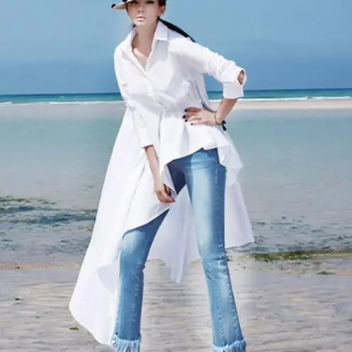 Long Sleeve Turn-Down Neck Women Blouse White Buttons Loose Ruffles Swallowtail Casual Blouse Shirt
Long Sleeve Turn-Down Neck Women Blouse White Buttons Loose Ruffles Swallowtail Casual Blouse Shirt